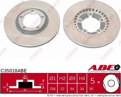 ABE C35018ABE - Тормозной диск autospares.lv