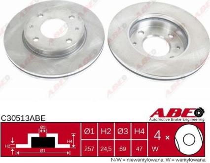ABE C30513ABE - Тормозной диск autospares.lv