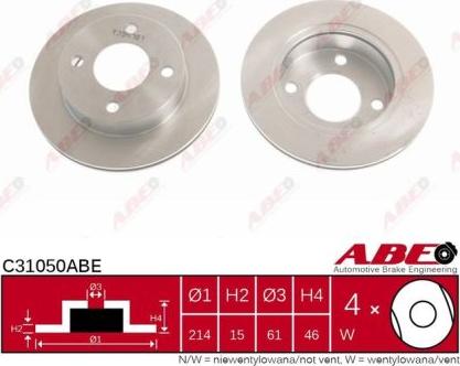 ABE C31050ABE - Тормозной диск autospares.lv