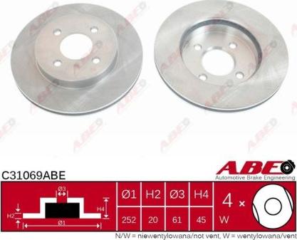 ABE C31069ABE - Тормозной диск autospares.lv