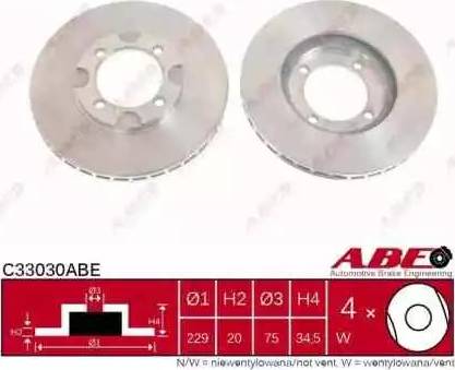 ABE C33030ABE - Тормозной диск autospares.lv