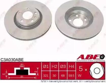 ABE C3A030ABE - Тормозной диск autospares.lv