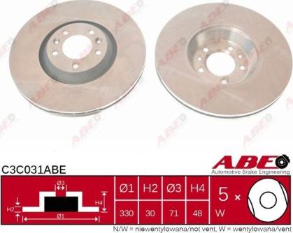 ABE C3C031ABE - Тормозной диск autospares.lv