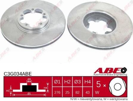 ABE C3G034ABE - Тормозной диск autospares.lv