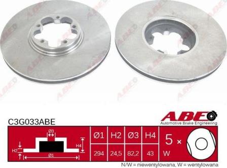 ABE C3G033ABE - Тормозной диск autospares.lv