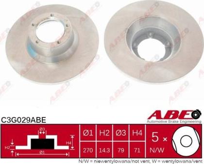 ABE C3G029ABE - Тормозной диск autospares.lv