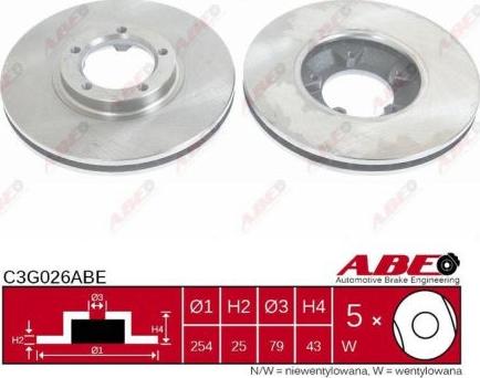 ABE C3G026ABE - Тормозной диск autospares.lv