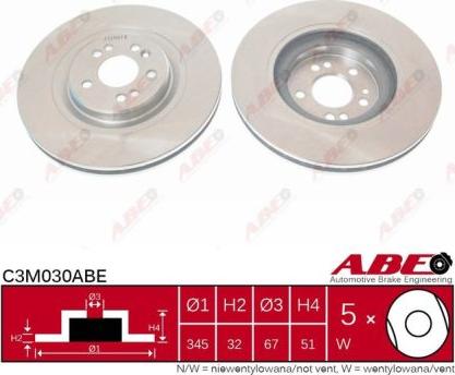 ABE C3M030ABE - Тормозной диск autospares.lv