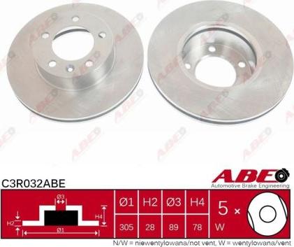 ABE C3R032ABE - Тормозной диск autospares.lv