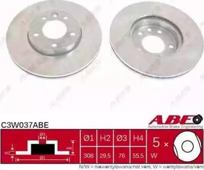 ABE C3W037ABE - Тормозной диск autospares.lv