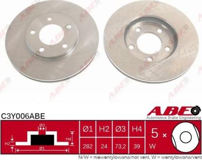 ABE C3Y006ABE - Тормозной диск autospares.lv