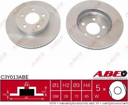 ABE C3Y013ABE - Тормозной диск autospares.lv
