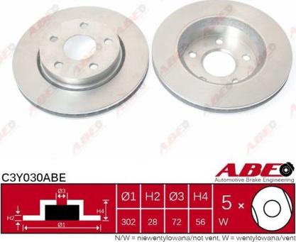 ABE C3Y030ABE - Тормозной диск autospares.lv