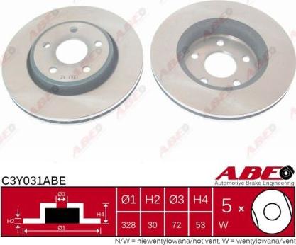 ABE C3Y031ABE - Тормозной диск autospares.lv