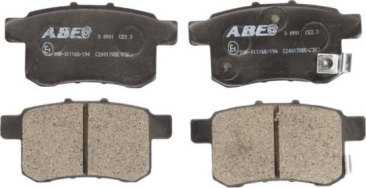 ABE C24017ABE - Тормозные колодки, дисковые, комплект autospares.lv