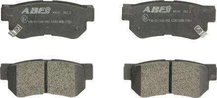 ABE C20510ABE - Тормозные колодки, дисковые, комплект autospares.lv