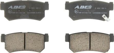 ABE C20008ABE - Тормозные колодки, дисковые, комплект autospares.lv