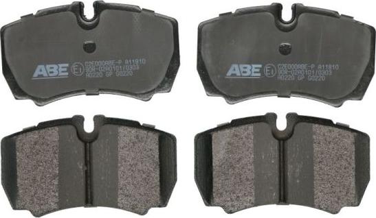 ABE C2E000ABE-P - Тормозные колодки, дисковые, комплект autospares.lv