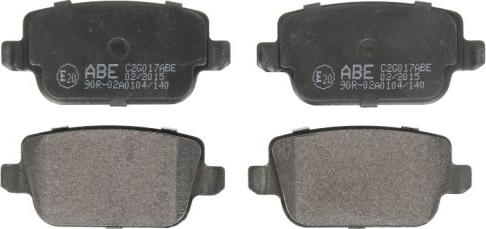 ABE C2G017ABE - Тормозные колодки, дисковые, комплект autospares.lv
