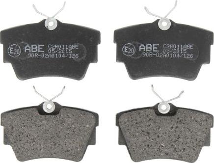 ABE C2R011ABE - Тормозные колодки, дисковые, комплект autospares.lv