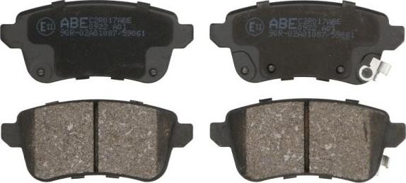 ABE C2R017ABE - Тормозные колодки, дисковые, комплект autospares.lv