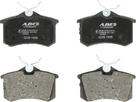 ABE C2W002ABE - Тормозные колодки, дисковые, комплект autospares.lv
