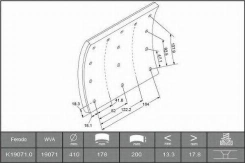 ABEX B2755929 - Комплект тормозных башмаков, барабанные тормоза autospares.lv