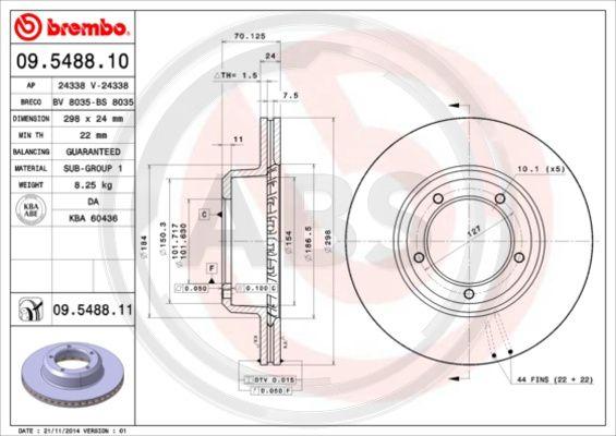 A.B.S. 09.5488.10 - Тормозной диск autospares.lv