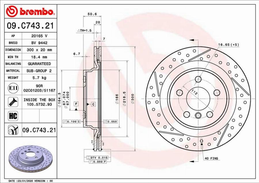 A.B.S. 09.C743.21 - Тормозной диск autospares.lv