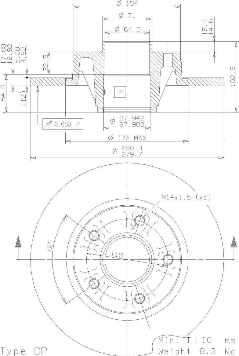 A.B.S. 08.9597.10 - Тормозной диск autospares.lv