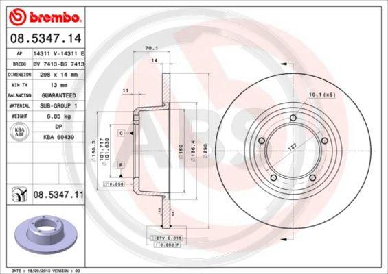 A.B.S. 08.5347.11 - Тормозной диск autospares.lv