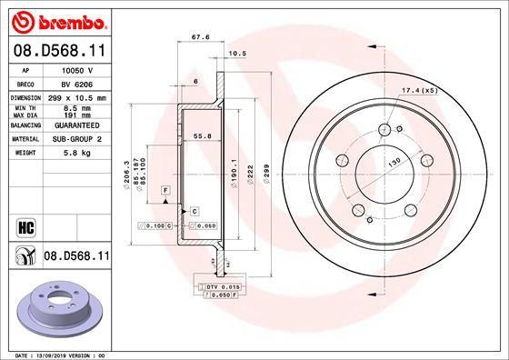 A.B.S. 08.D568.11 - Тормозной диск autospares.lv