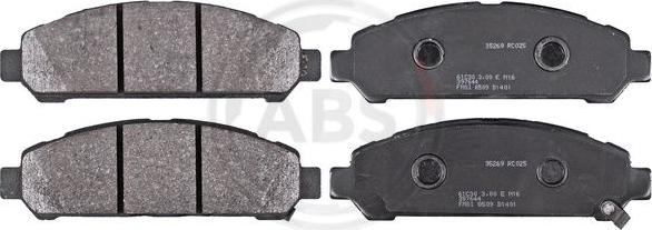 A.B.S. 35269 - Тормозные колодки, дисковые, комплект autospares.lv