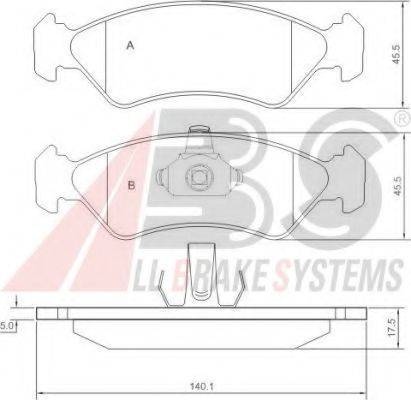 A.B.S. 36996 OE - Тормозные колодки, дисковые, комплект autospares.lv