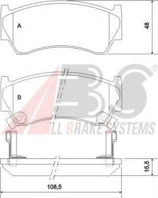 A.B.S. 36955 OE - Тормозные колодки, дисковые, комплект autospares.lv