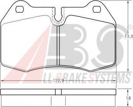 A.B.S. 36958 OE - Тормозные колодки, дисковые, комплект autospares.lv