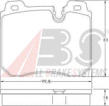 A.B.S. 36952 OE - Тормозные колодки, дисковые, комплект autospares.lv