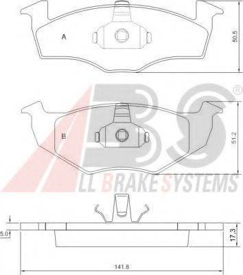 A.B.S. 36969 OE - Тормозные колодки, дисковые, комплект autospares.lv