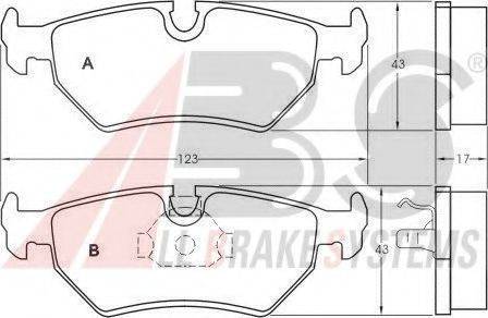 A.B.S. 36900 OE - Тормозные колодки, дисковые, комплект autospares.lv