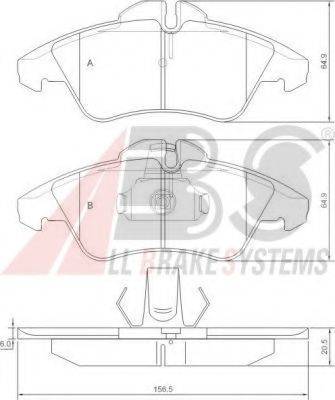 A.B.S. 36901 OE - Тормозные колодки, дисковые, комплект autospares.lv