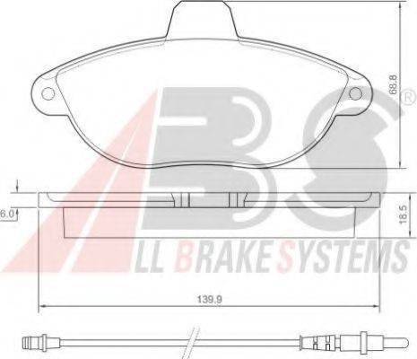 A.B.S. 36911 OE - Тормозные колодки, дисковые, комплект autospares.lv