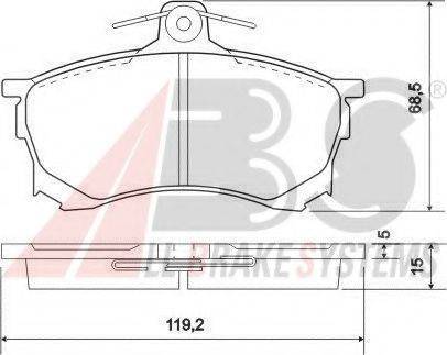 A.B.S. 36918 OE - Тормозные колодки, дисковые, комплект autospares.lv