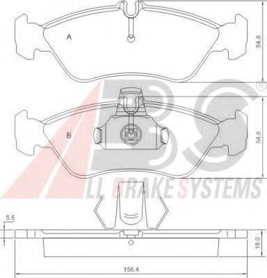 A.B.S. 36913 OE - Тормозные колодки, дисковые, комплект autospares.lv