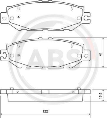 A.B.S. 36922 - Тормозные колодки, дисковые, комплект autospares.lv