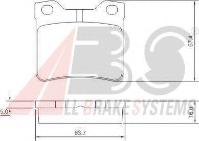 A.B.S. 36975 OE - Тормозные колодки, дисковые, комплект autospares.lv