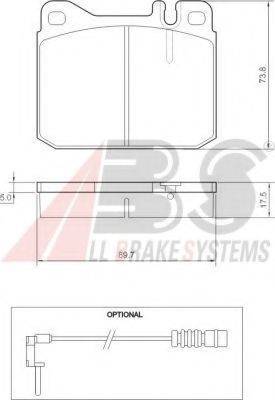 A.B.S. 36418 OE - Тормозные колодки, дисковые, комплект autospares.lv