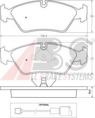 A.B.S. 36488 OE - Тормозные колодки, дисковые, комплект autospares.lv