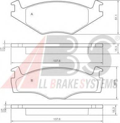 A.B.S. 36540 OE - Тормозные колодки, дисковые, комплект autospares.lv