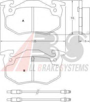 A.B.S. 36503 OE - Тормозные колодки, дисковые, комплект autospares.lv