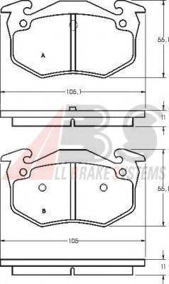 A.B.S. 36580 OE - Тормозные колодки, дисковые, комплект autospares.lv